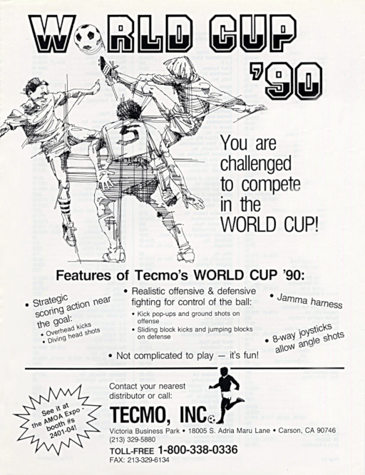 World Cup '90 (Euro set 1) Arcade Game Cover